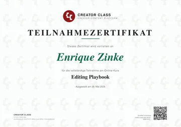 Teilnahmezertifikat — Editing Pro Bundle