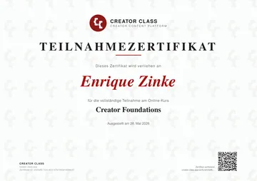 Teilnahmezertifikat — Creator Foundations