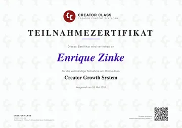 Teilnahmezertifikat — Creator Growth System